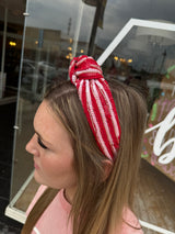 Red & Pink Striped Headband