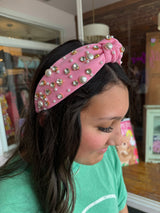 Pink Pearls & Crystals Headband