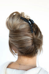 Shiny Midi Hold Everything Claw Clip Black