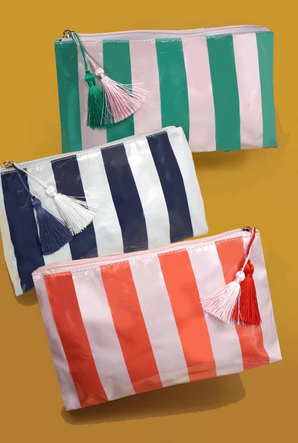 Travel Stripe Cosmetic Pouch