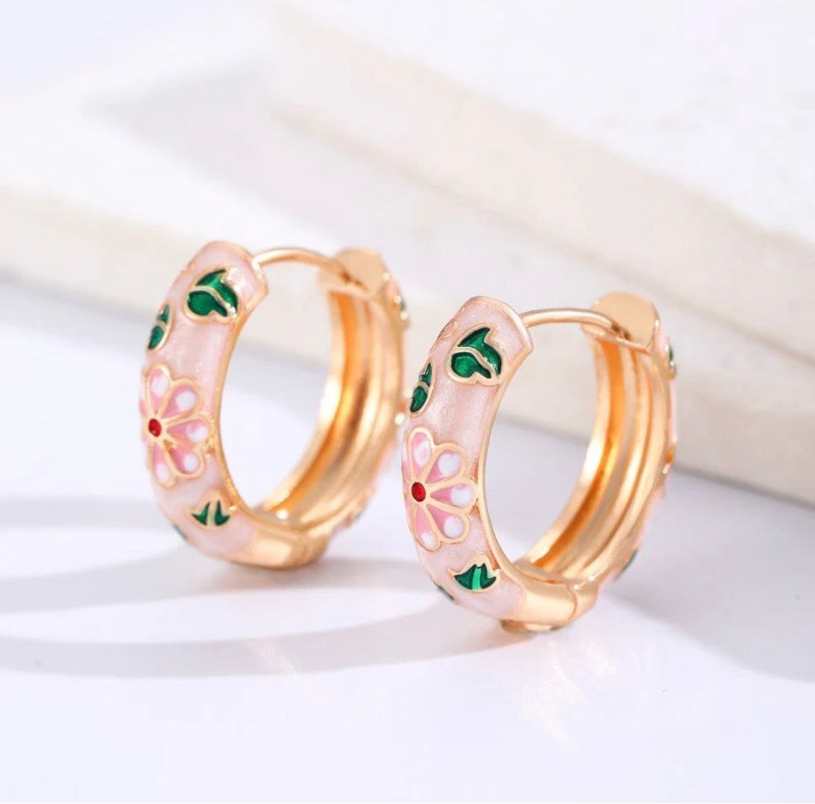 Pink Vintage Floral Hoop