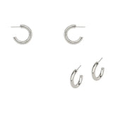 Stainless Steel 1” Silver Hoops
