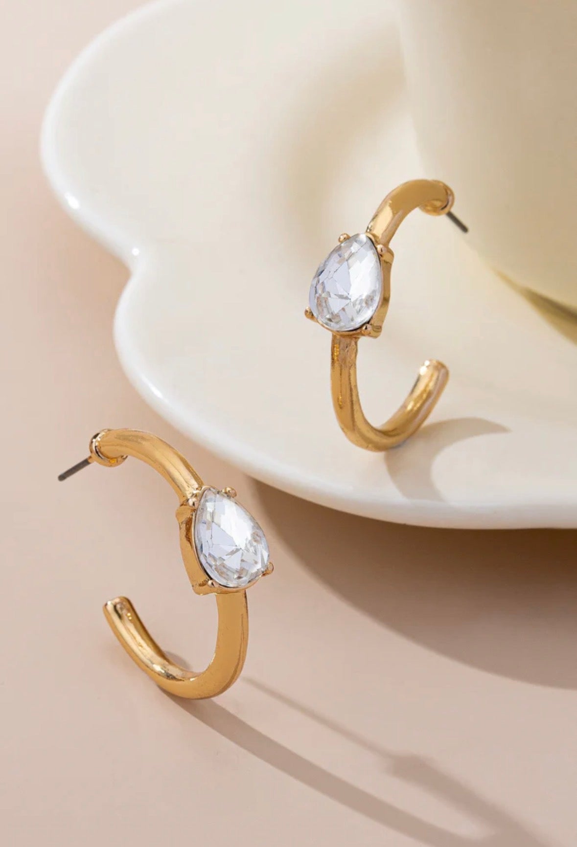 Solitaire Crystal Hoop