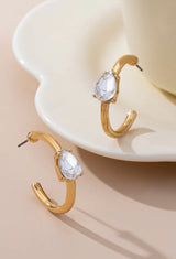Solitaire Crystal Hoop