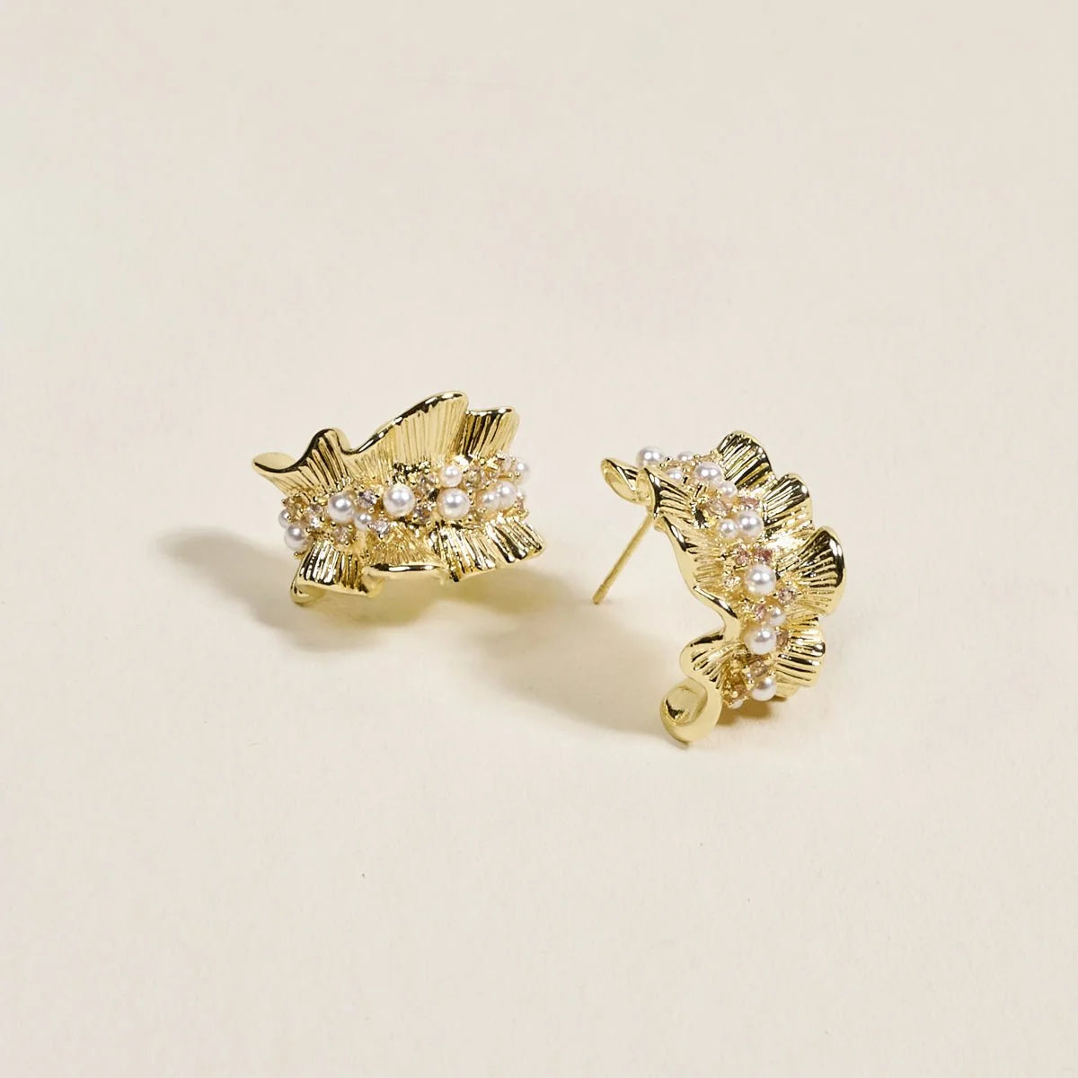 Golden Ruffle Earrings