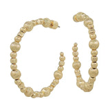Gold Bead 2” Hoop Earrings