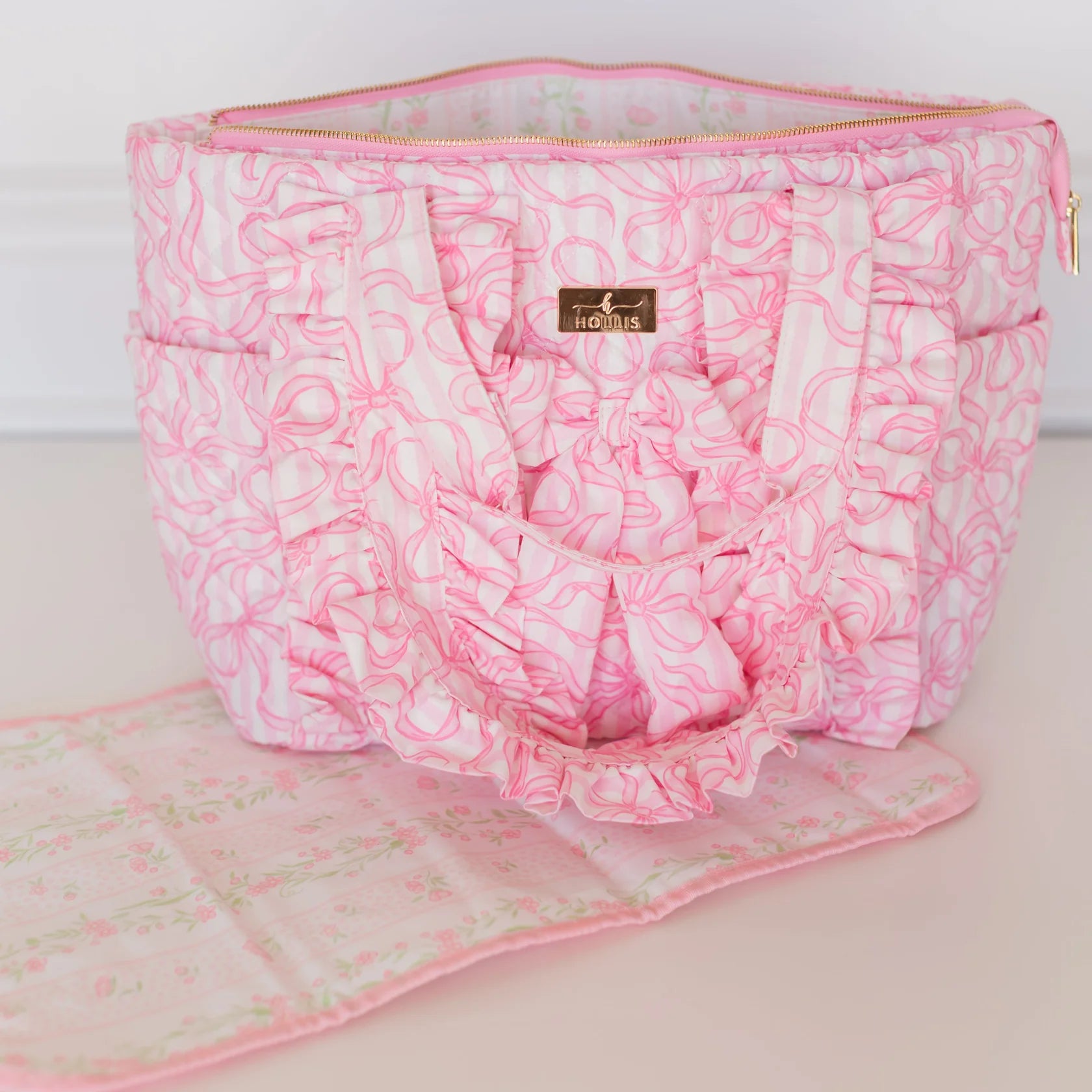 Quilted Bow Diaper Bag