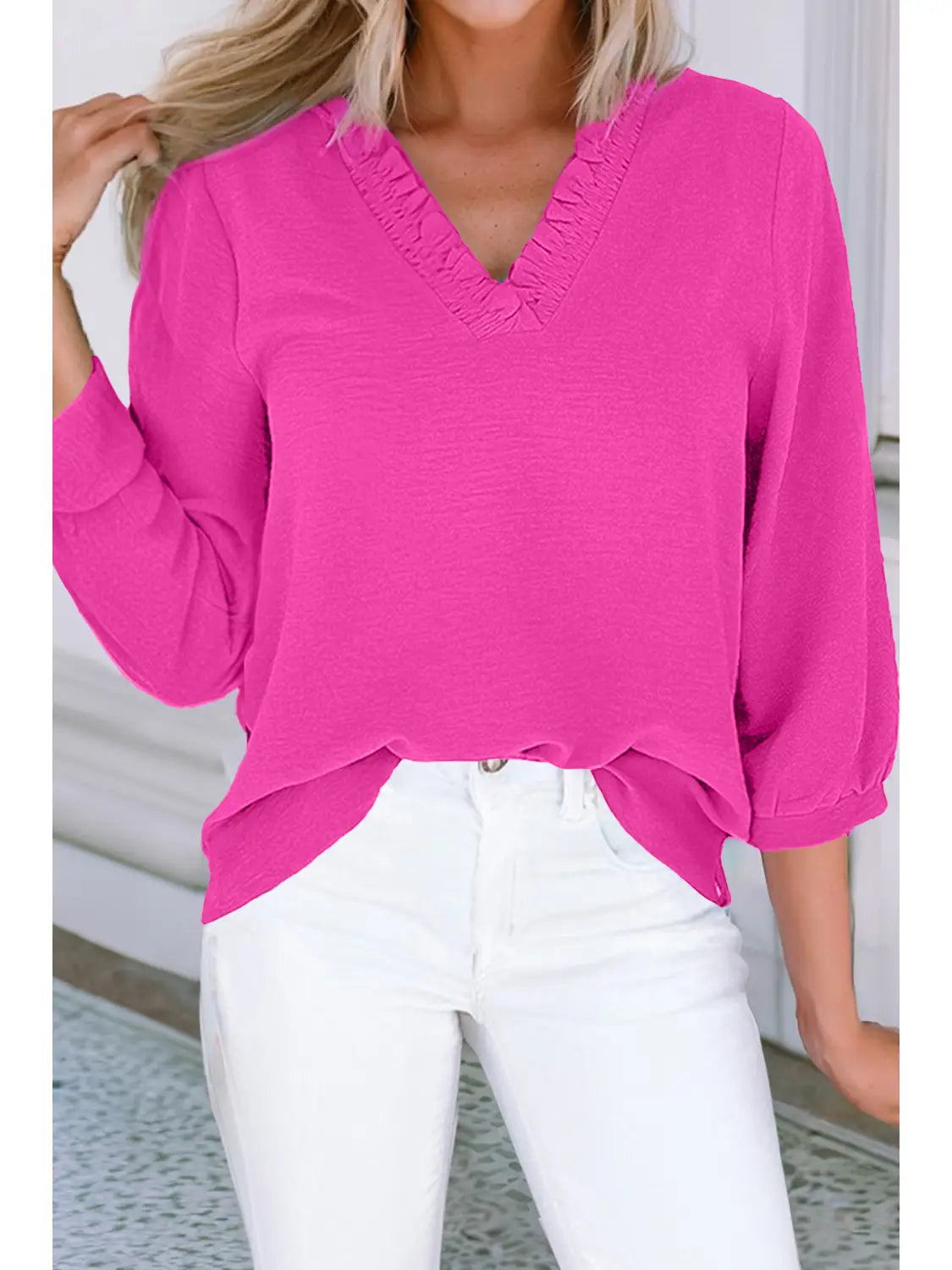 Bridgett Blouse - Bright Pink