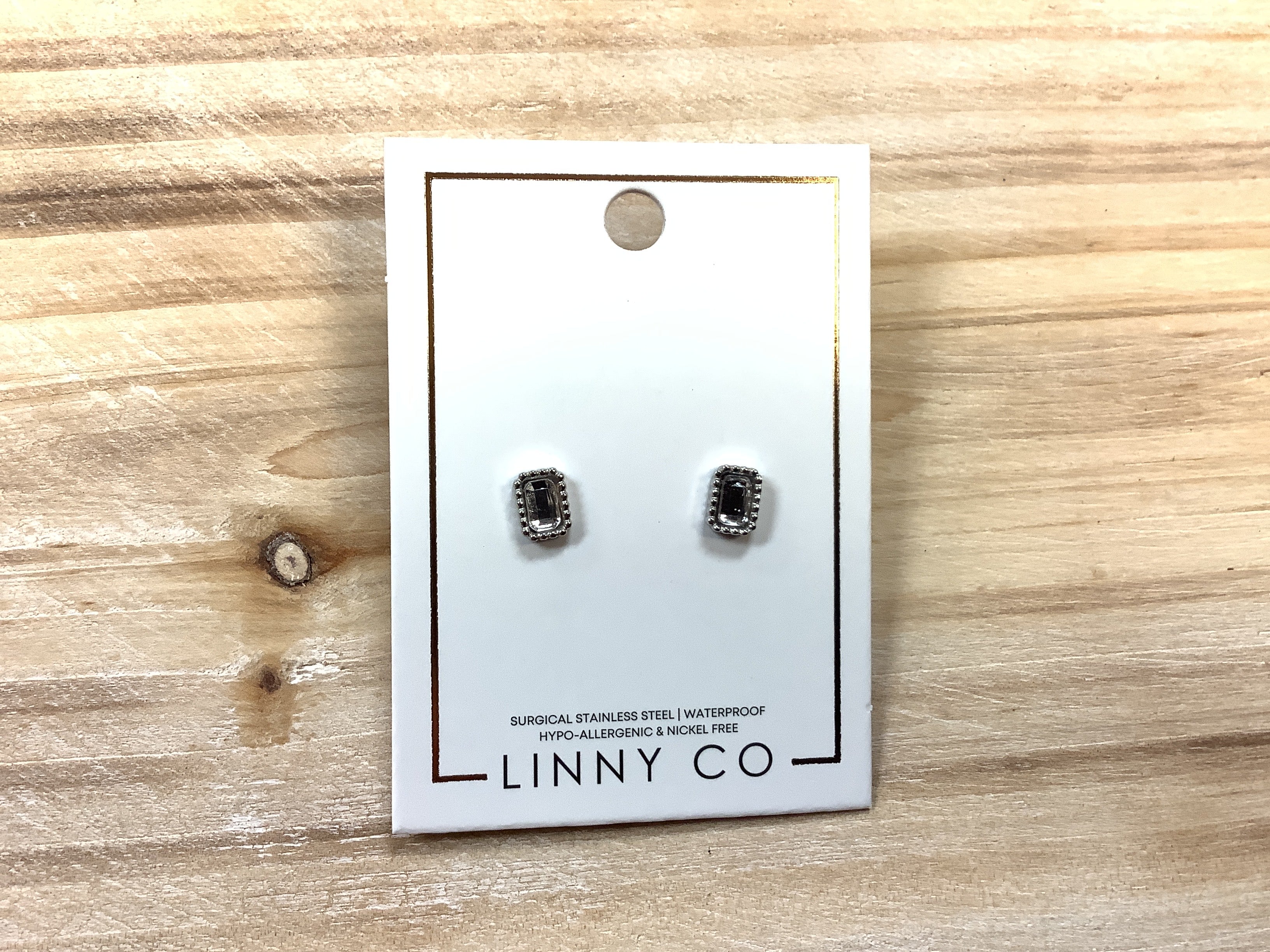 Linny Co Madison Silver Clear Earrings
