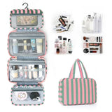 Striped Hanging Toiletry & Makeup Organizer Bag
