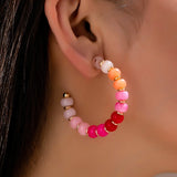 Rainbow Beaded Earrings