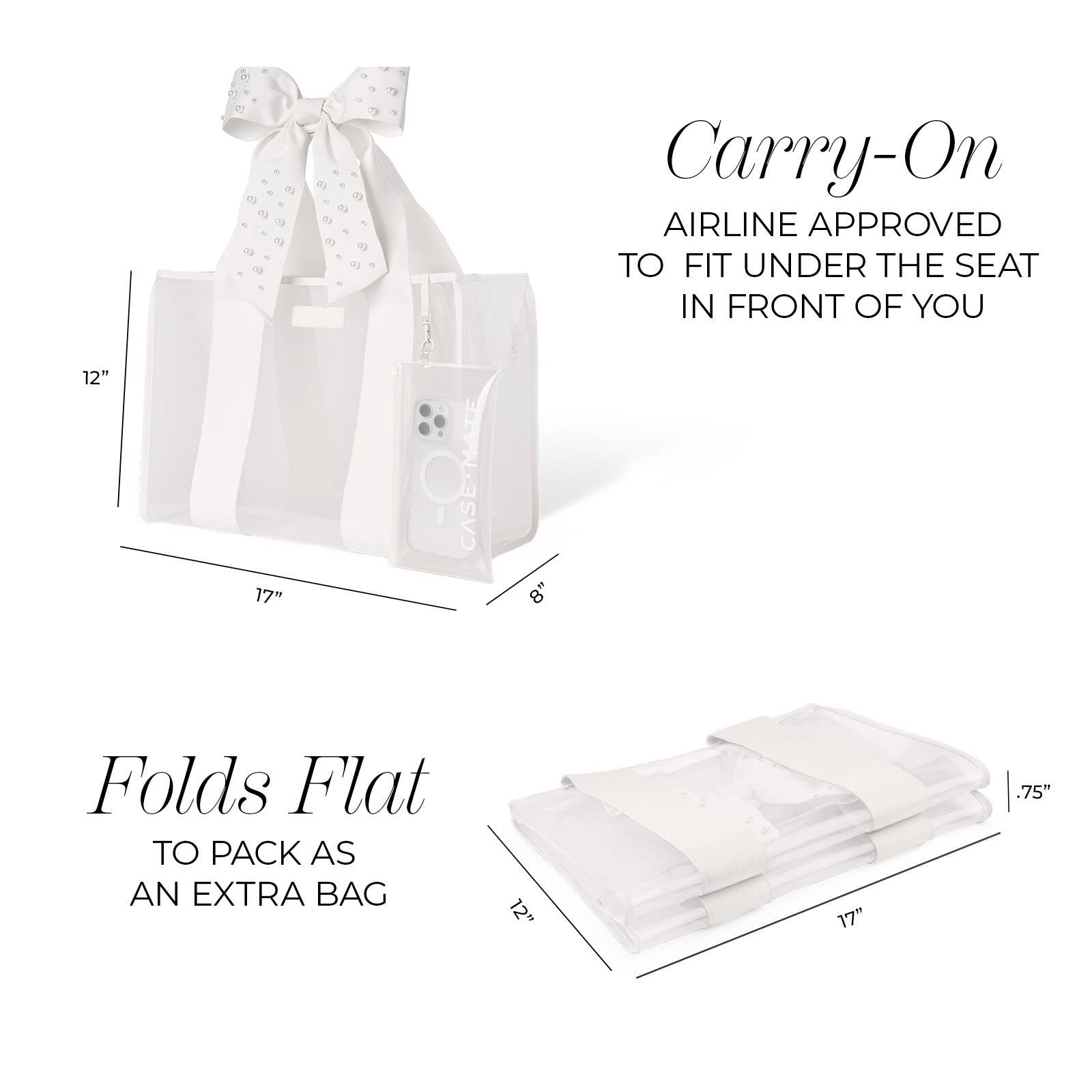 Case-Mate Ivory Pearl Bow Jelly Tote Bag (Classic)