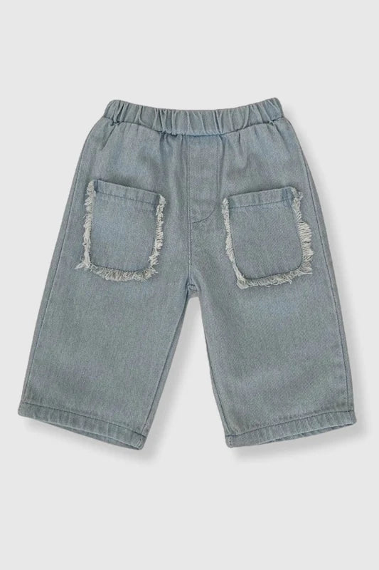 Raw Edge Cotton Jeans