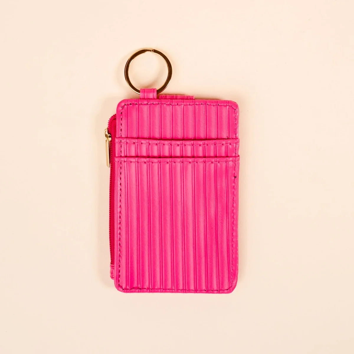 Hot Pink Ripple Ridge Keychain Wallet