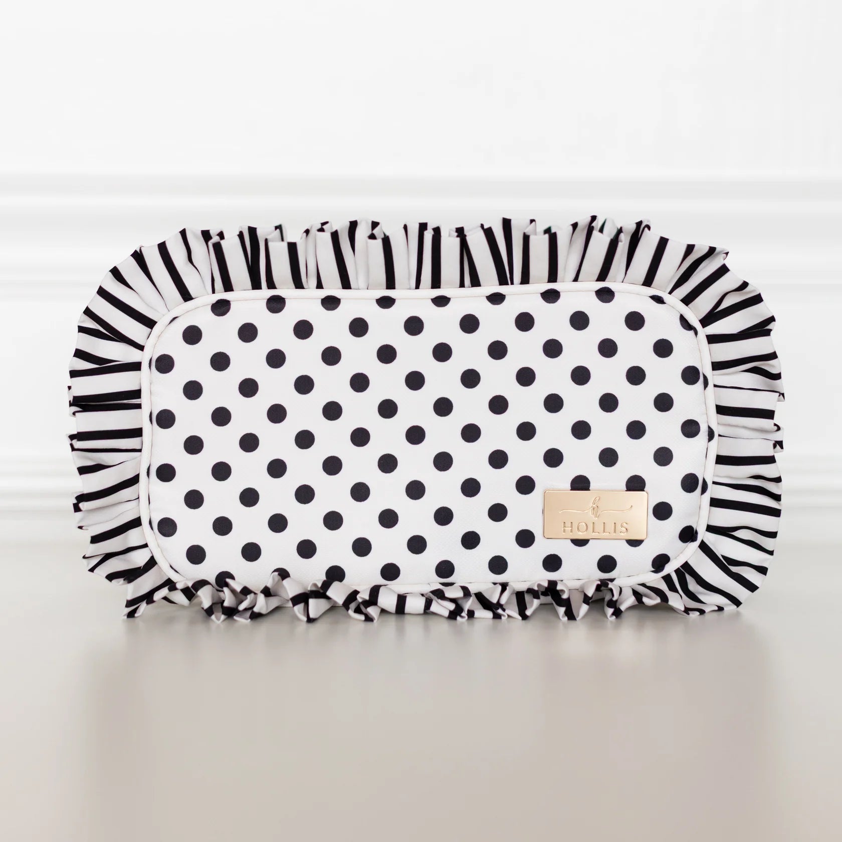 Ruffled Nylon Medium Pouch