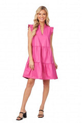 Tabitha Leather Dress PINK