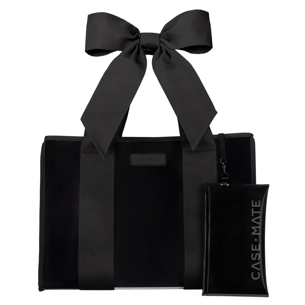Midnight Black Bow Tote