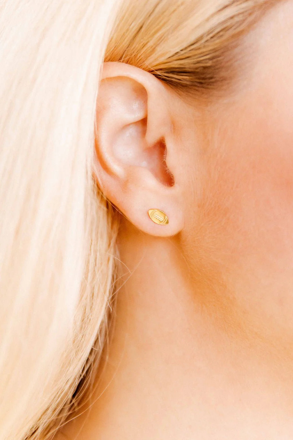 Linny Co Football Screwback Earrings