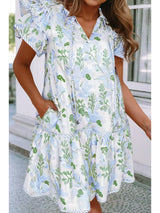 Sky Blue Floral Dress