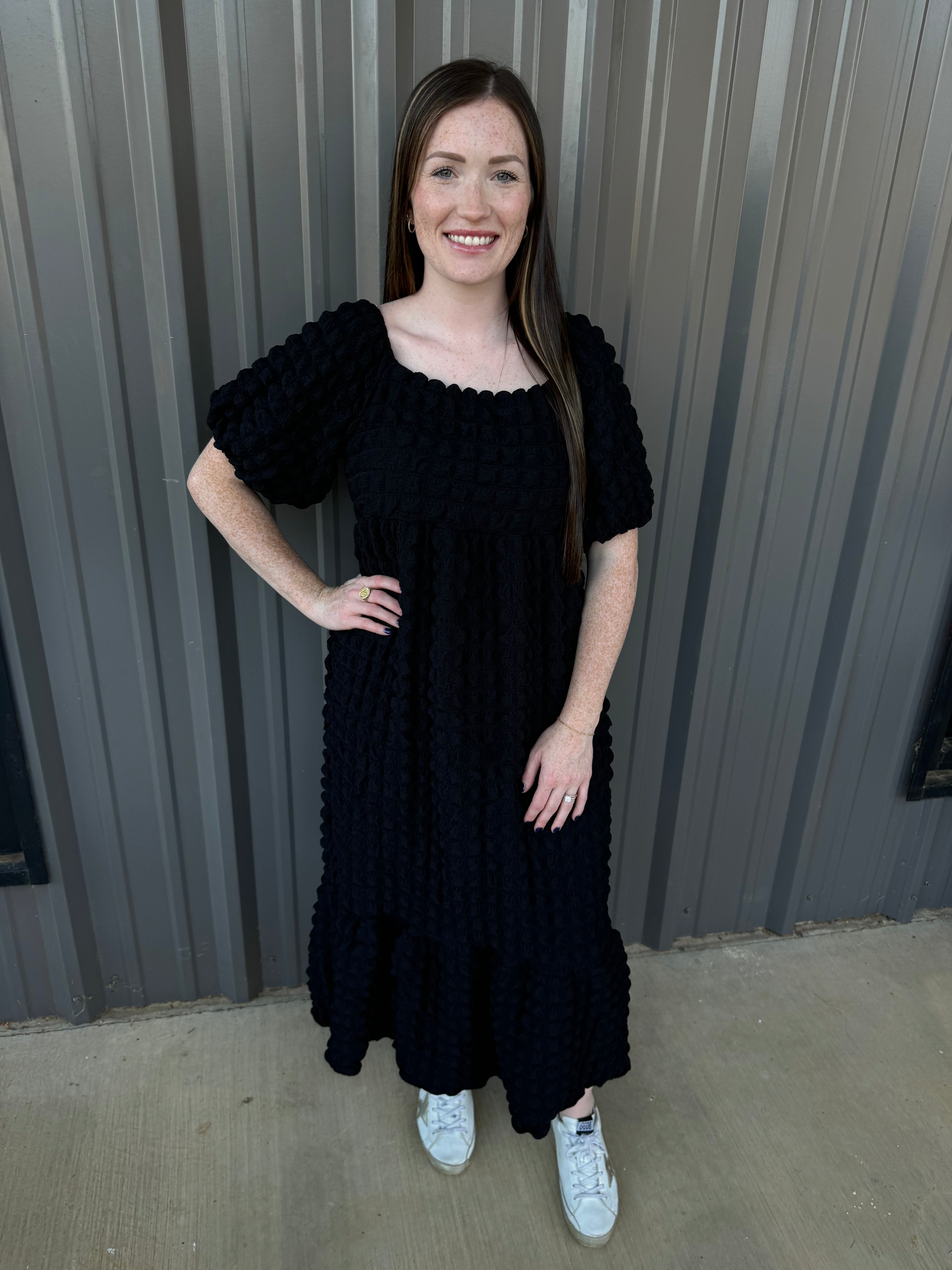 Black Bubble Maxi Dress