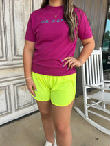 Neon Green Athletic Shorts