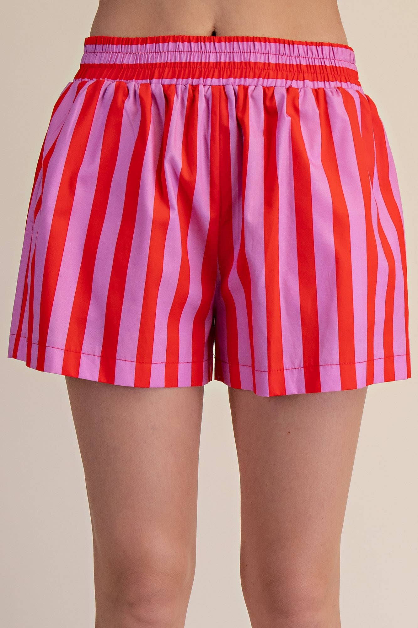 Audrey Striped Elastic Band Shorts
