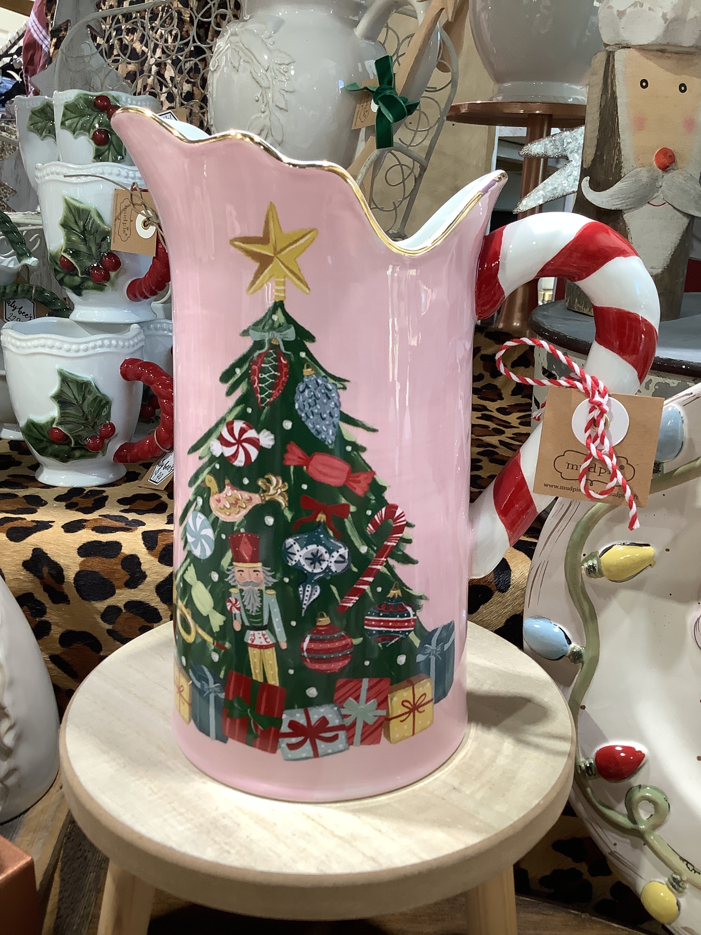 Christmas Tree Candy Handle Pitcher