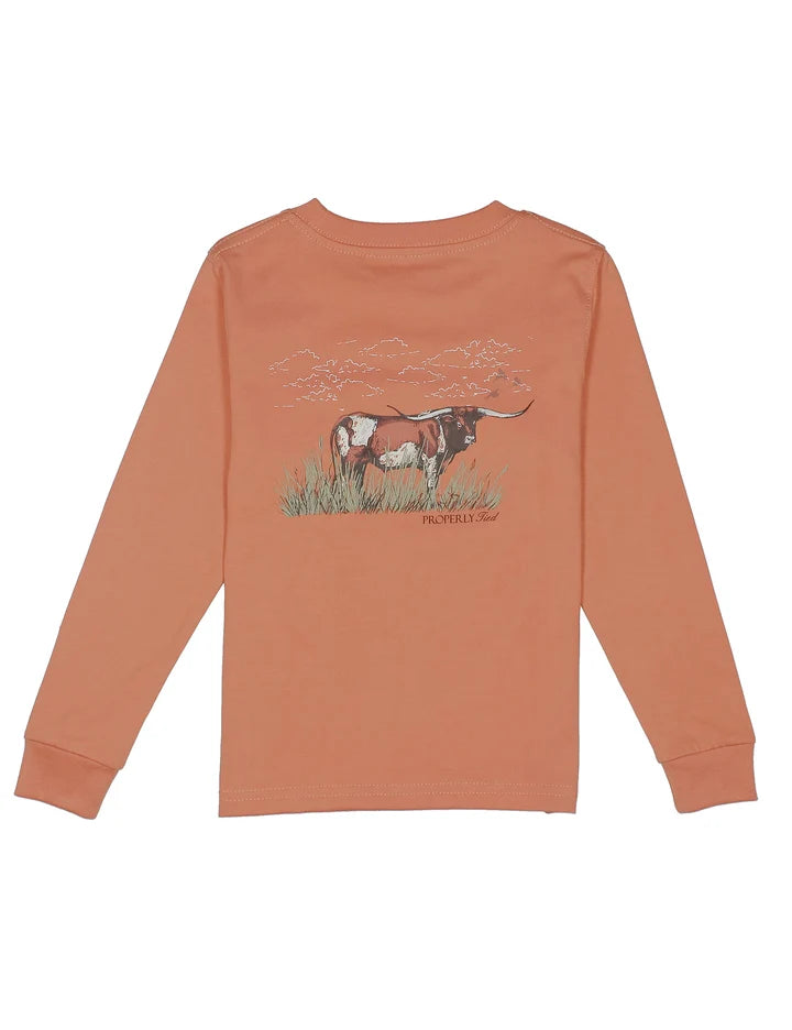 Boys Longhorn LS Mango Shirt