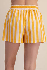 Audrey Striped Elastic Band Shorts