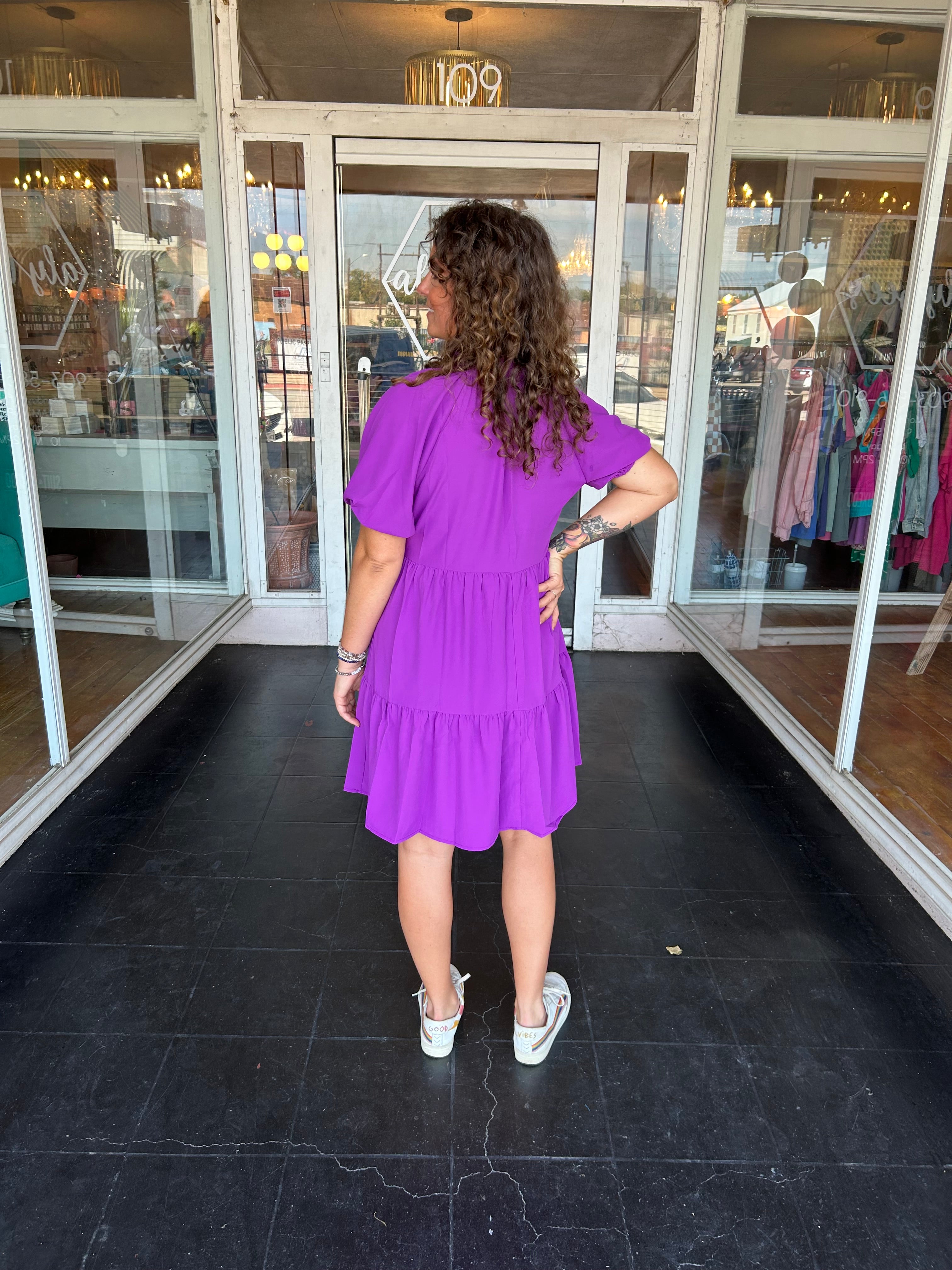 Orchid short sleeve dress