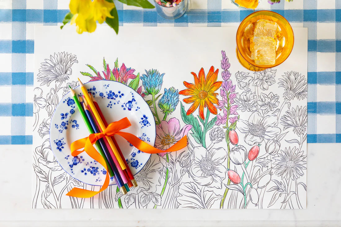 Coloring Wildflower Meadow Placemat