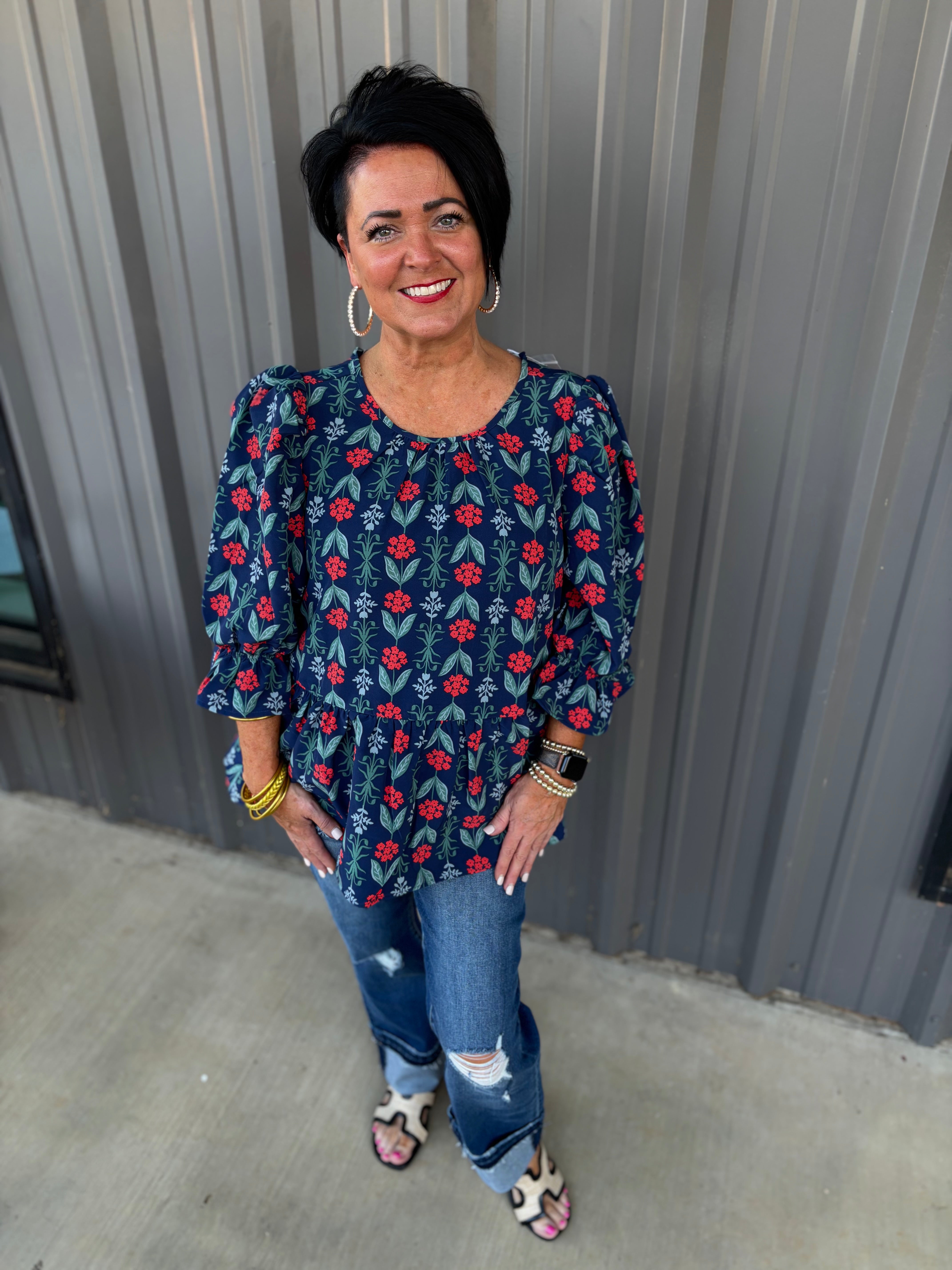 Pierce Flounce Top NV