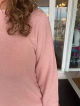 Mauve ribbed long sleeve top