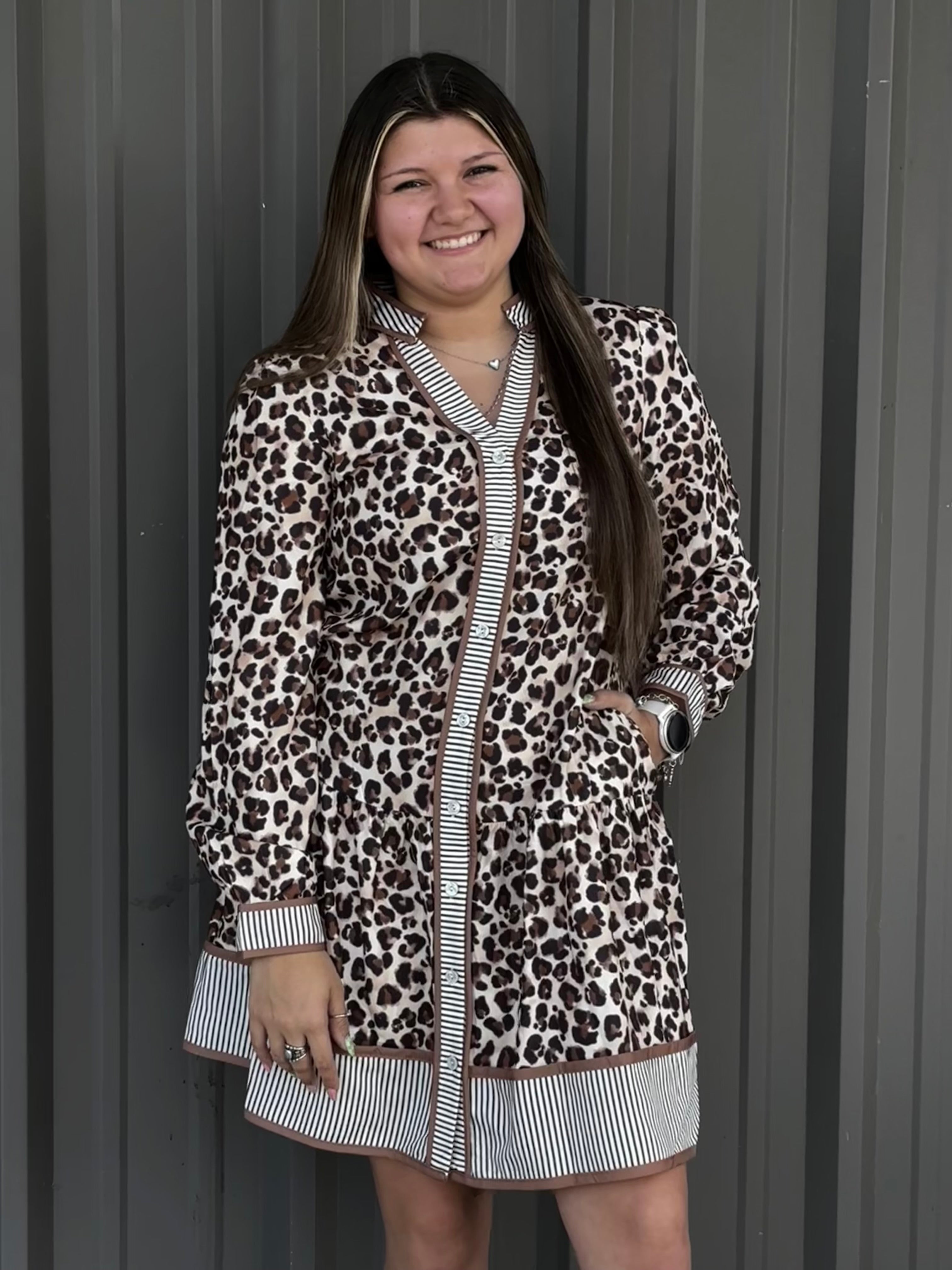 Patchwork Cheetah Dress