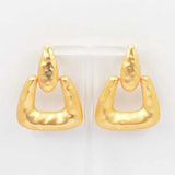Hammered Chunky Gold Earrings