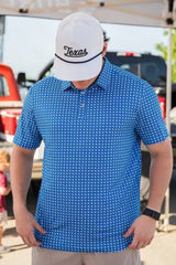 Performance Polo Texas Blue & White