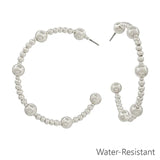 Silver Beaded 2” Hoops