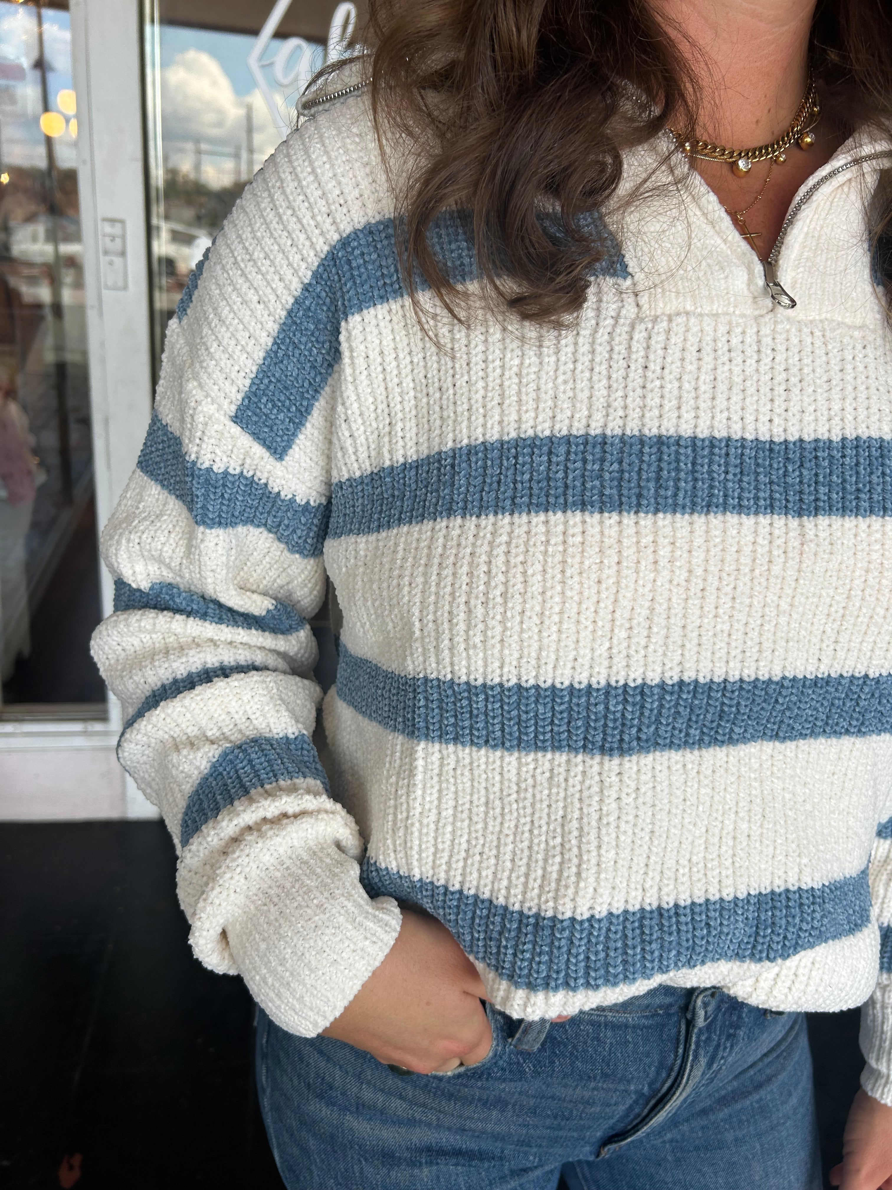 Ocean Quarter Zip Sweater