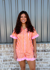 Sicily Stripes Pink Pajama Short Set