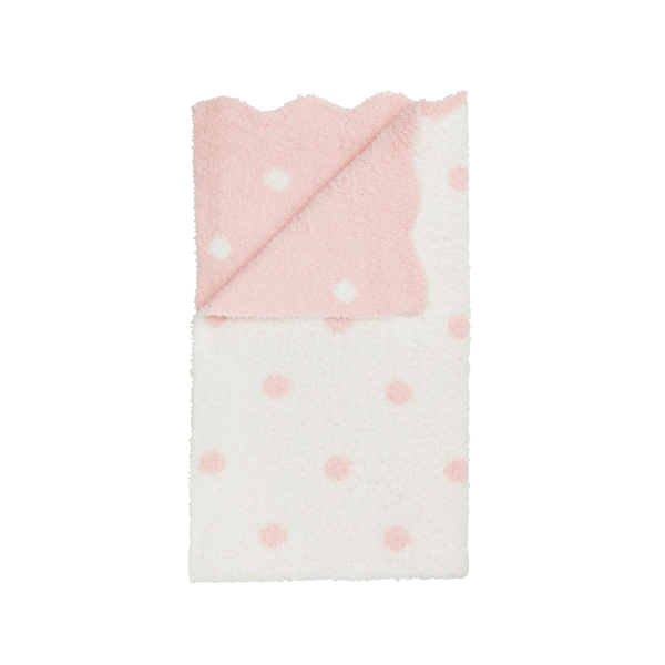 Pink Dot + Scallop Chenille Blanket