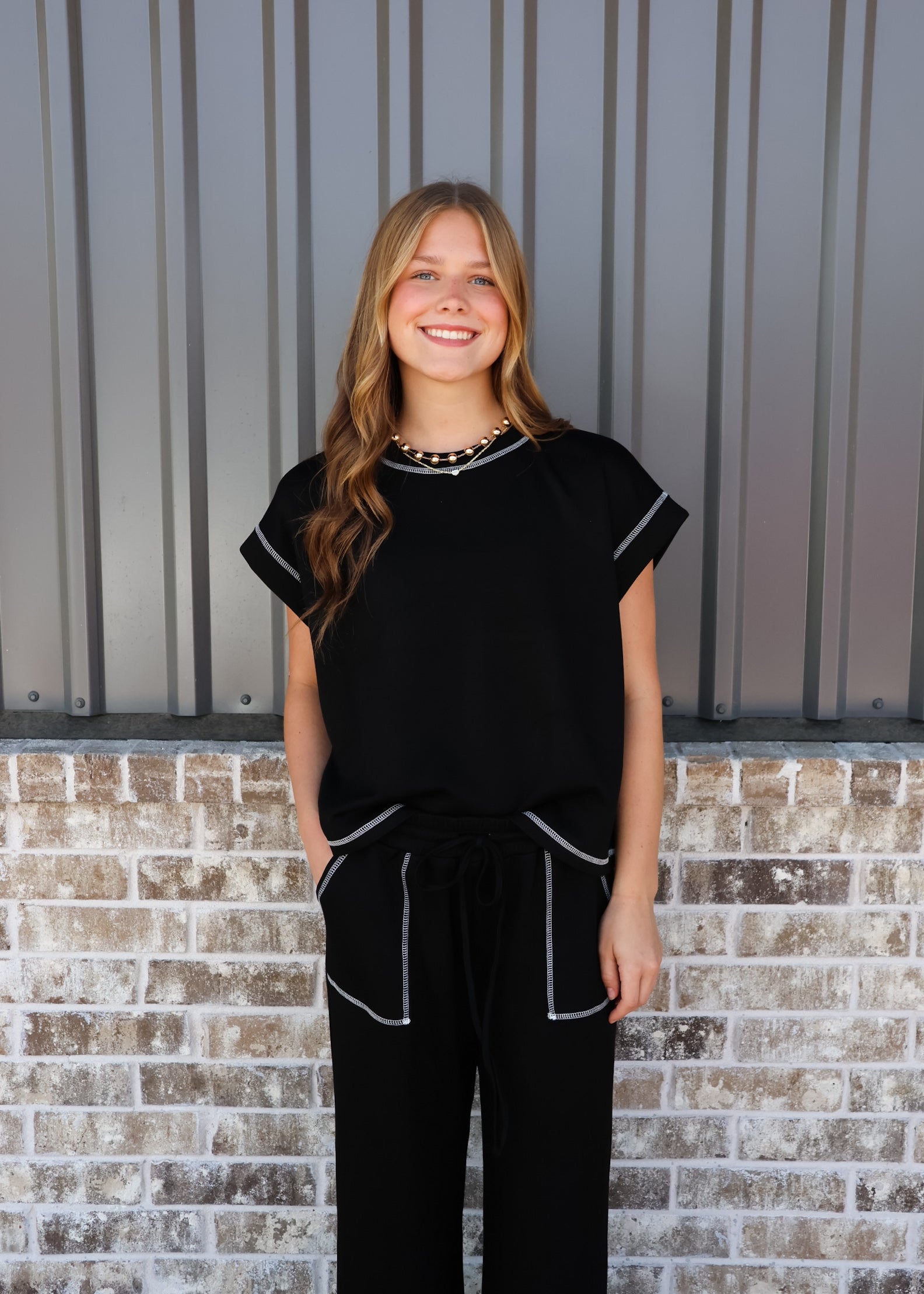 Shelly Scuba Raw Edge Lounge Set