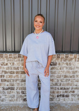 Striped Knit Top and Pants Set