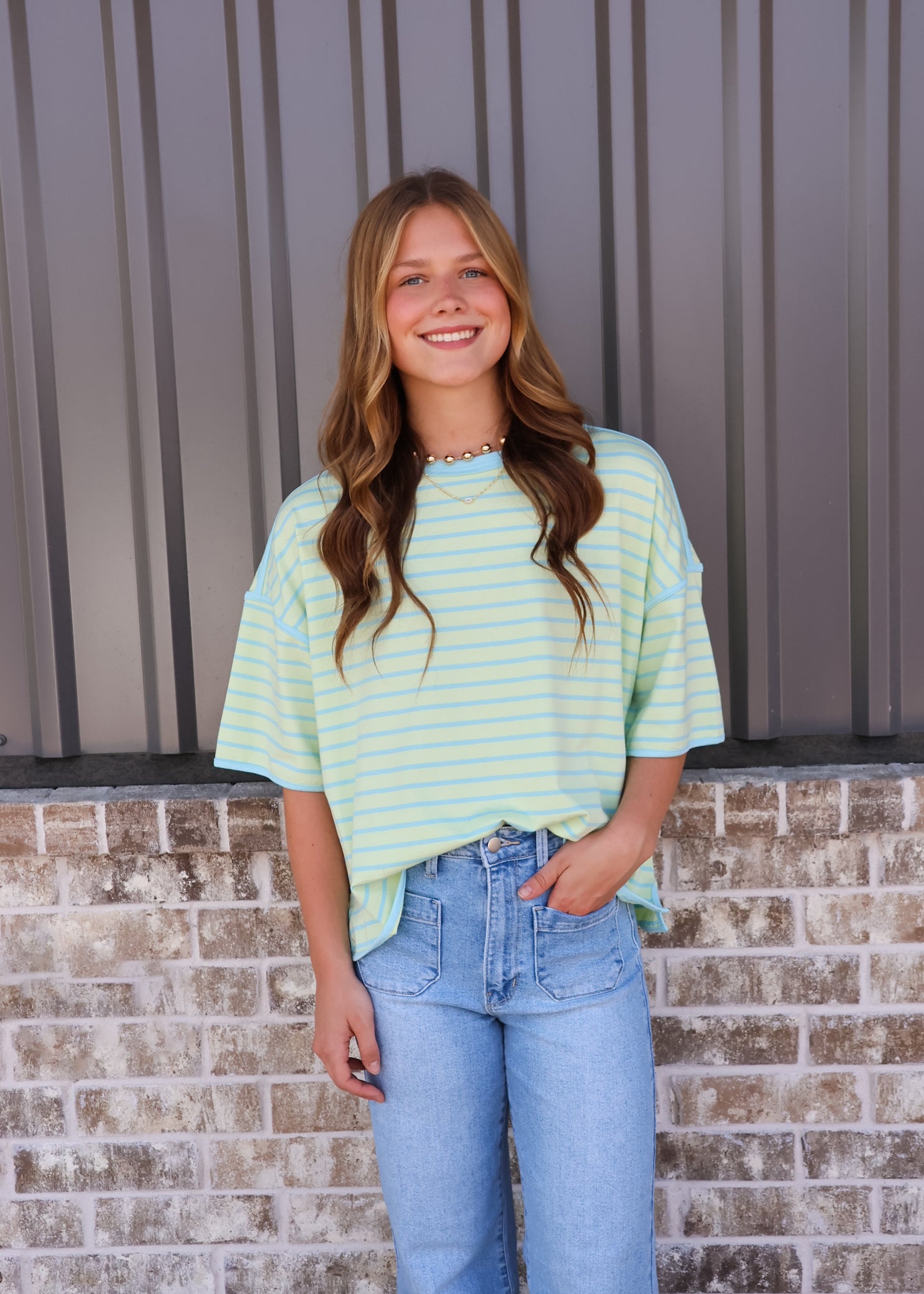 Striped Relaxed Fit Knit Tee
