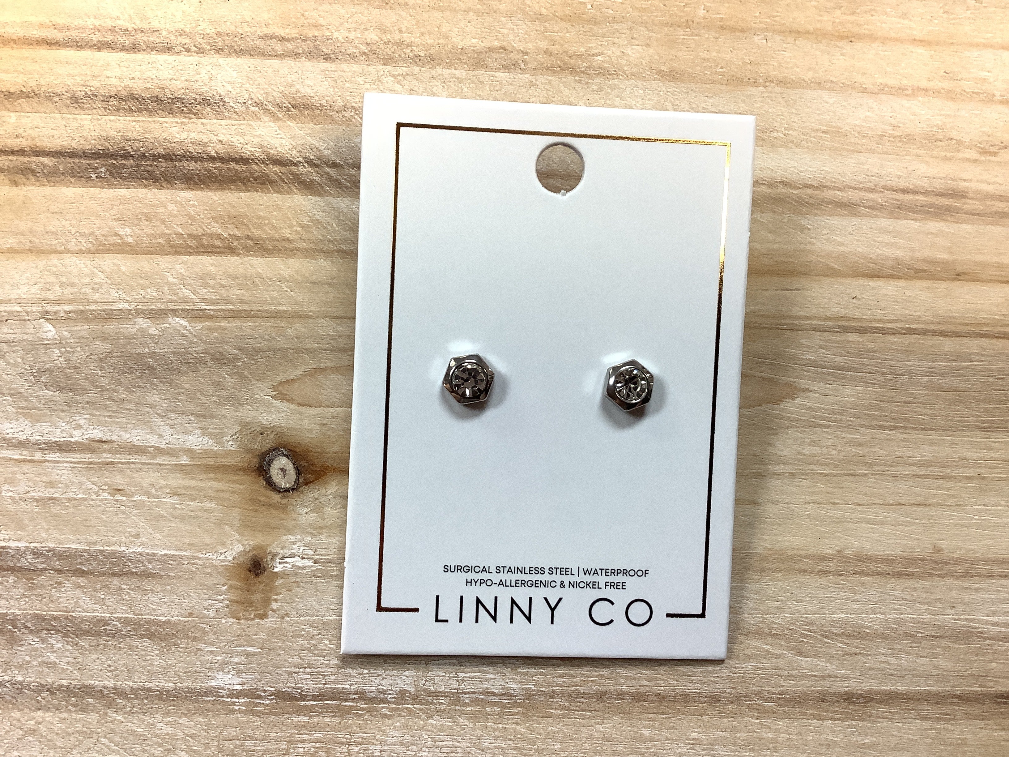 Linny Co Addison Clear Silver Earrings