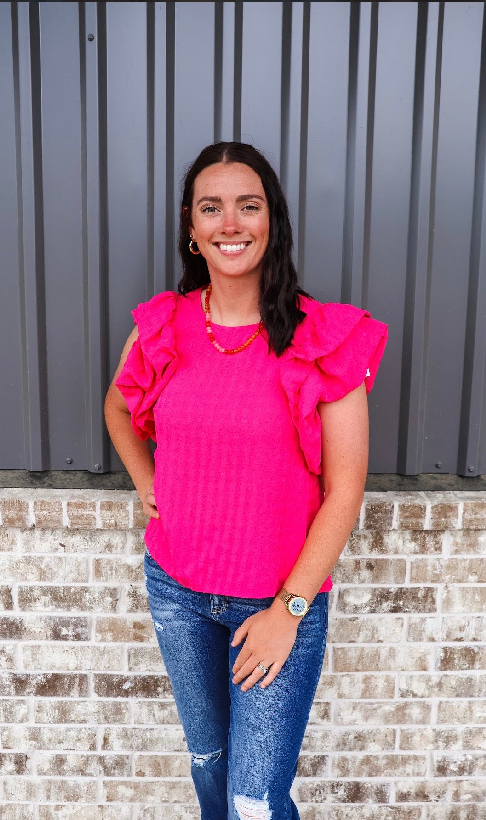 Maggie Ruffle Sleeve Top