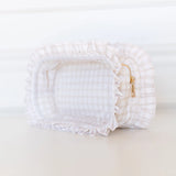 Ruffled Nylon Large Clear Pouch