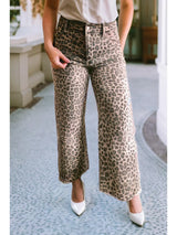 Leopard Frayed Jeans