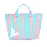 Striped Vinyl Tote Bags