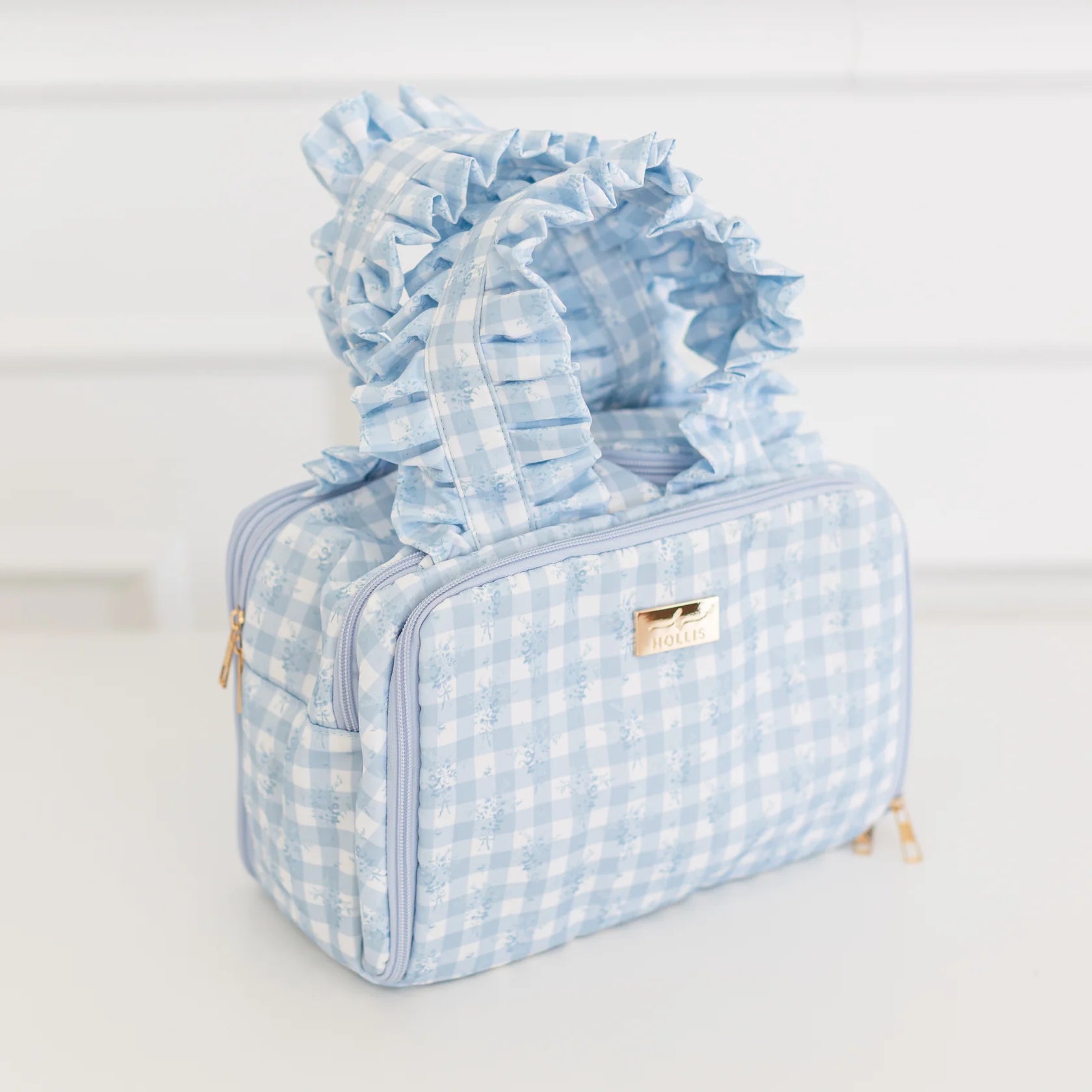 Ruffled Nylon Toiletry Bag