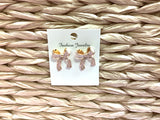 Pink& Gold Bow Earrings